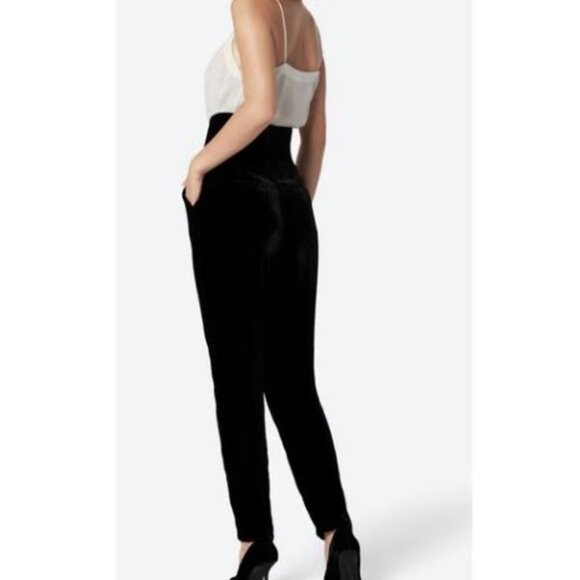 Joie | NWT Farah High Waist Velvet Dress Pants Trousers Silk Blend Black Size 4 - Picture 2 of 4